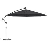 VidaXL Cantilever Parasol with LED Lighting 350 cm Black