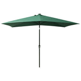 Vidaxl Parasol with LEDs and Steel Pole 2x3 m Green