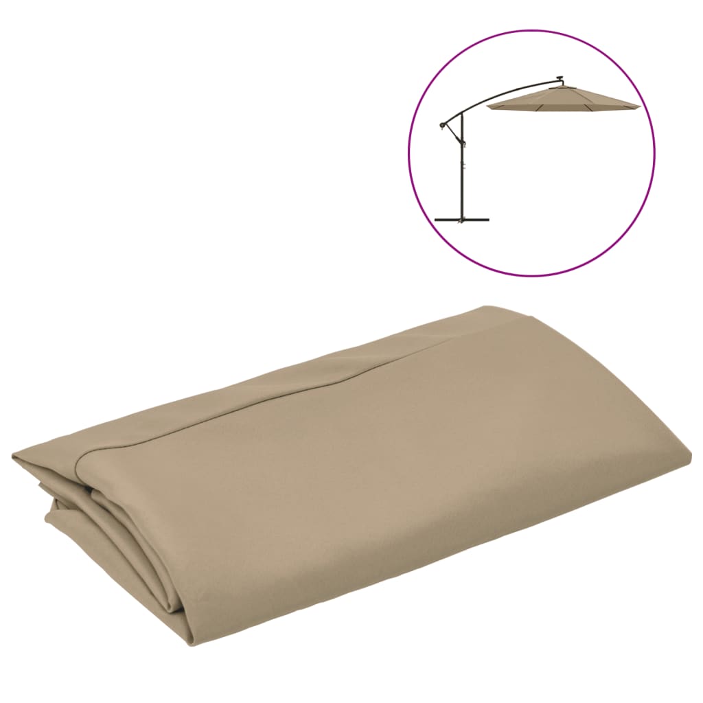 Vidaxl replacement cloth for floating parasol 300 cm taupe