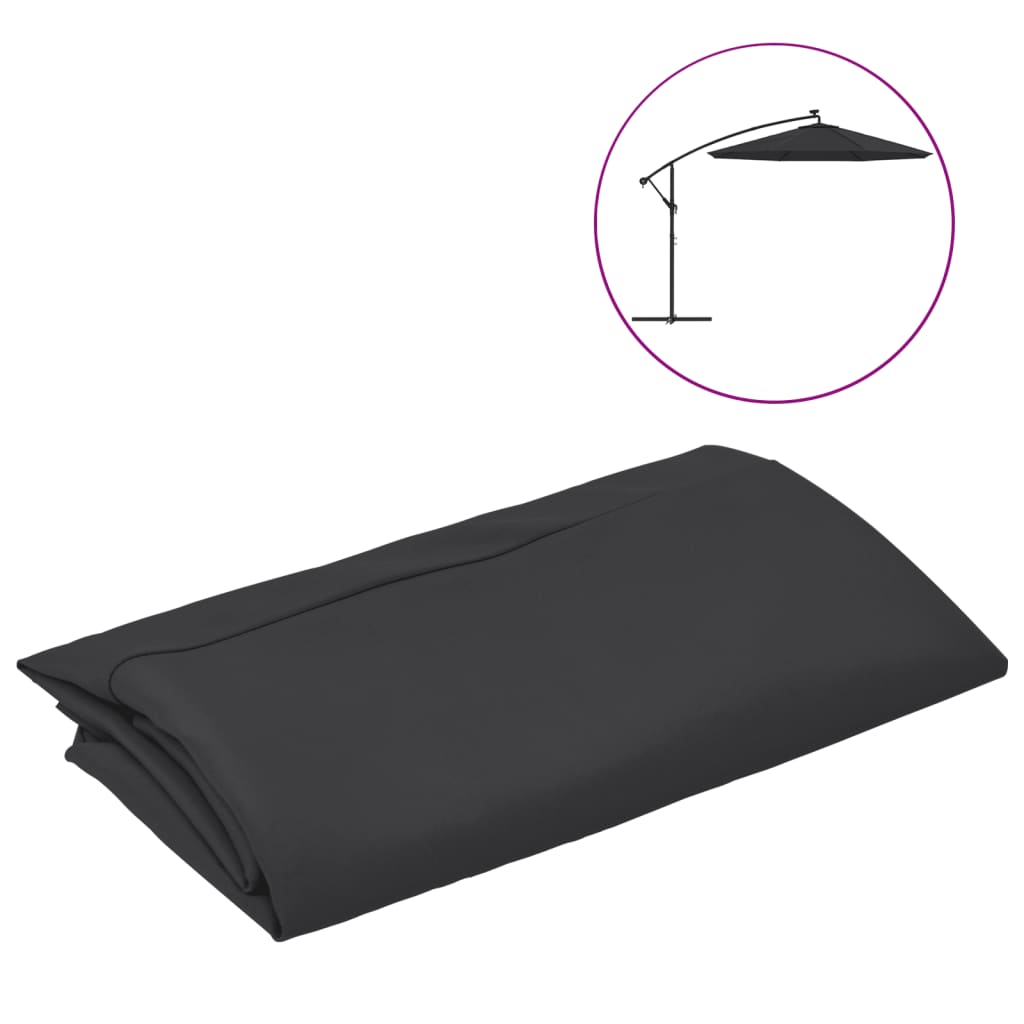 Tissu de remplacement Vidaxl pour parasol flottant 350 cm noir