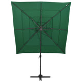 Vidaxl Parasol 4-lags med aluminiumstang 250x250 cm grønn