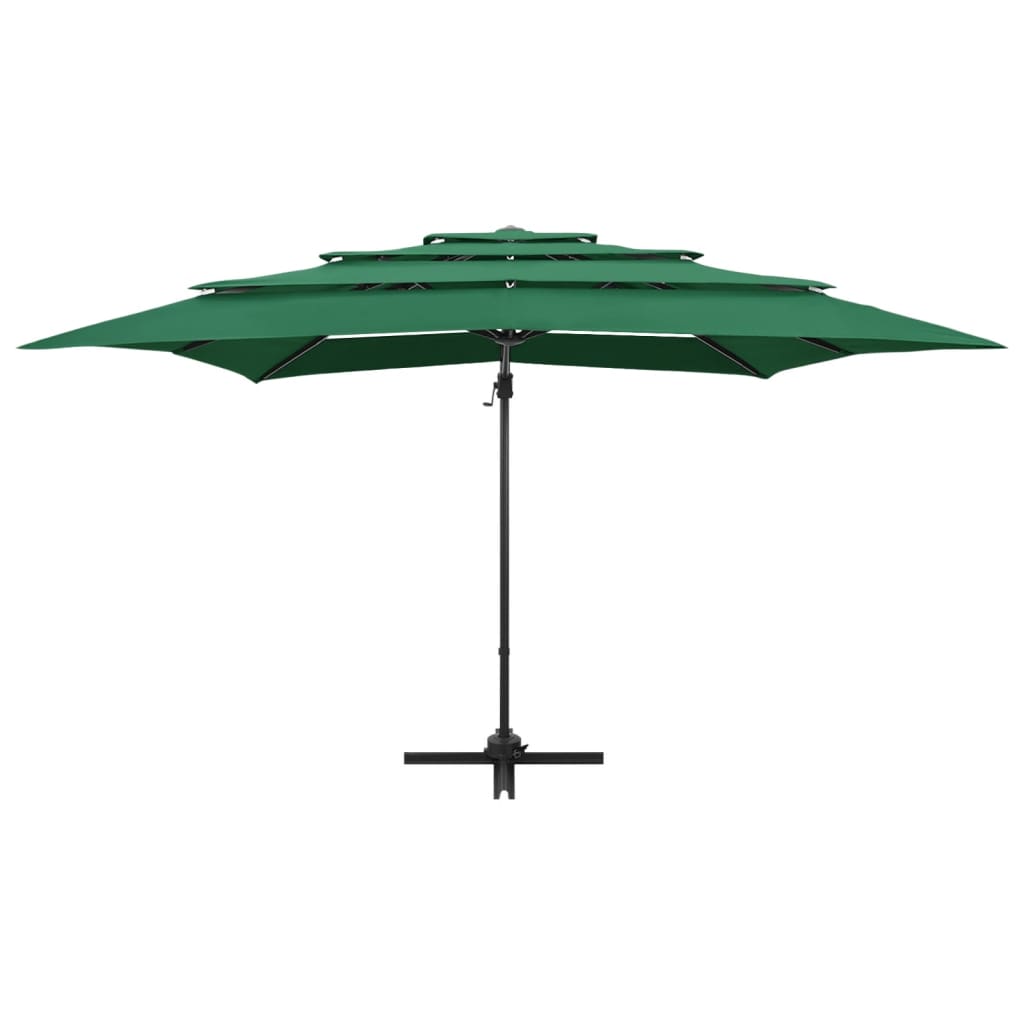 Vidaxl Parasol 4-lags med aluminiumstang 250x250 cm grønn