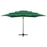 Vidaxl Parasol 4-lags med aluminiumstang 250x250 cm grønn