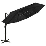 Vidaxl Parasol 4-Schicht mit Aluminiumpol 3x3 m schwarz