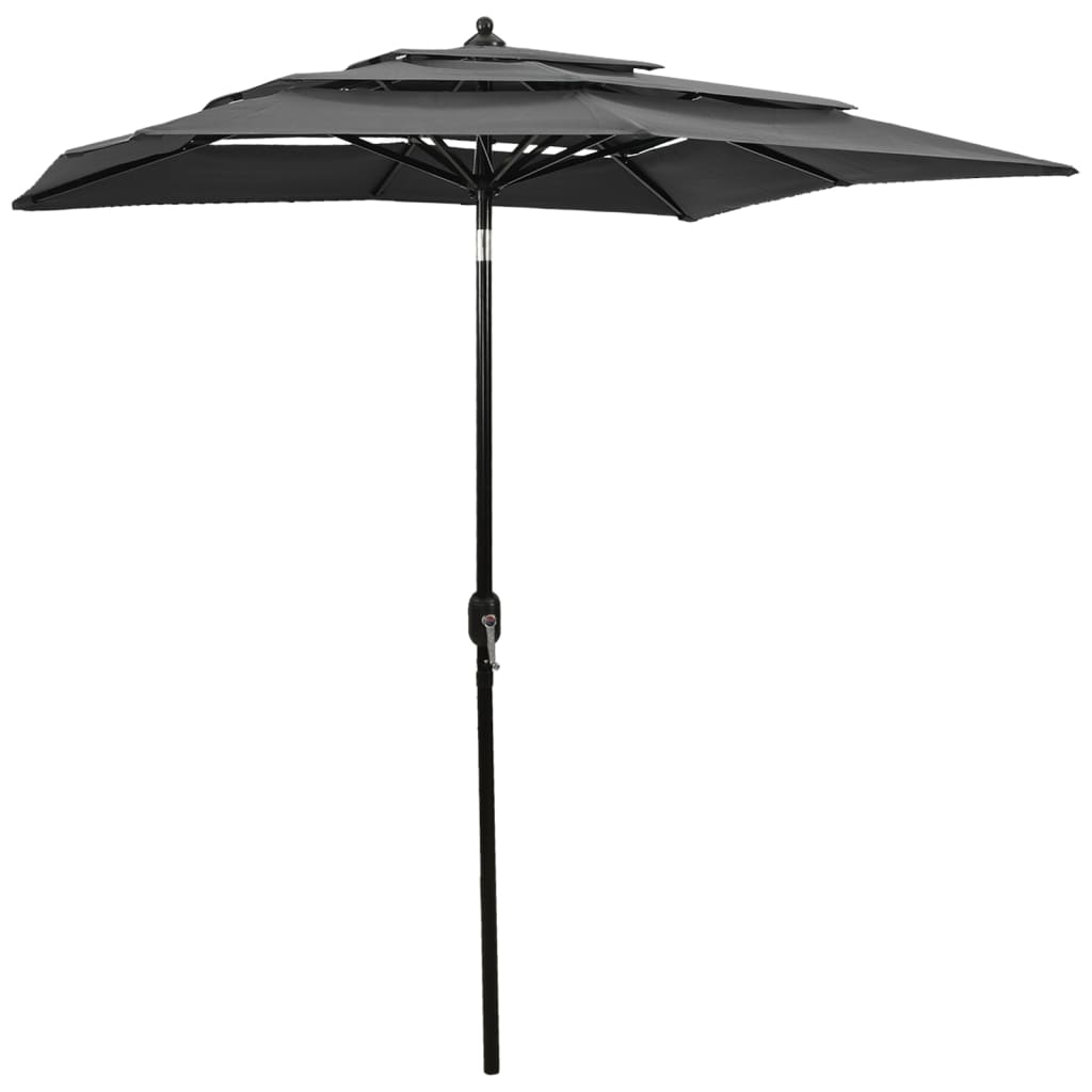 Vidaxl parasol 3-tier with aluminum pole 2x2 m anthracite-colored