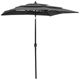 Vidaxl parasol 3-tier with aluminum pole 2x2 m anthracite-colored