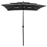 Vidaxl parasol 3-tier with aluminum pole 2x2 m anthracite-colored