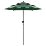 Vidaxl Parasol 3-layer with aluminum pole 2 m green