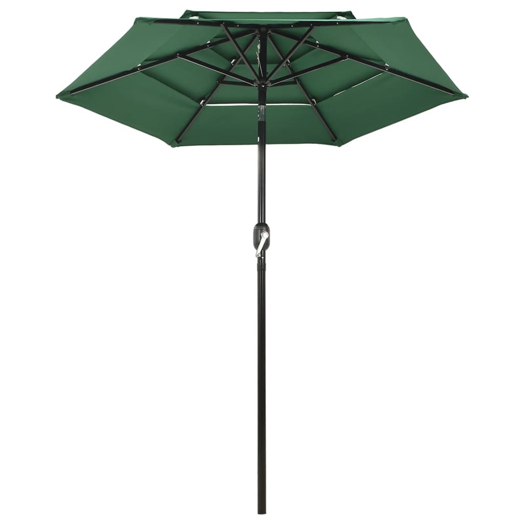 Vidaxl Parasol 3-layer with aluminum pole 2 m green