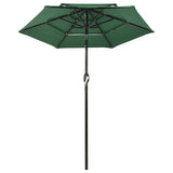 Vidaxl Parasol 3-layer with aluminum pole 2 m green