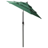 Vidaxl Parasol 3-layer with aluminum pole 2 m green