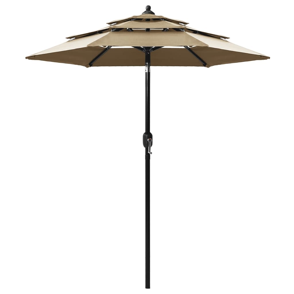 Vidaxl Parasol 3-sloj z aluminijastim drogom 2 m taupe