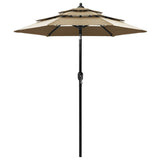 Vidaxl Parasol 3-sloj z aluminijastim drogom 2 m taupe