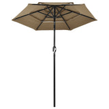 Vidaxl Parasol 3-sloj z aluminijastim drogom 2 m taupe