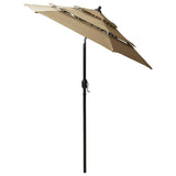 Vidaxl Parasol 3-sloj z aluminijastim drogom 2 m taupe