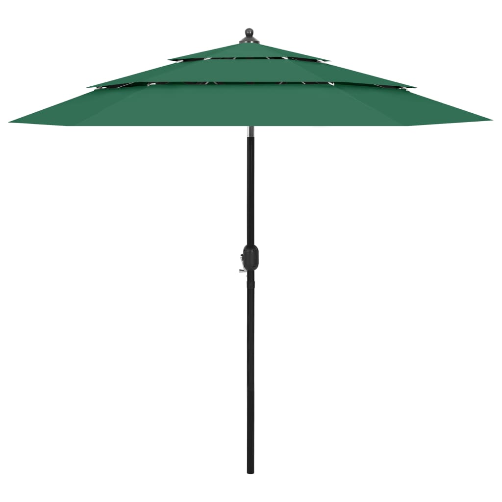 Vidaxl Parasol 3-layer with aluminum pole 2.5 m green