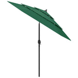 Vidaxl Parasol 3-layer with aluminum pole 2.5 m green