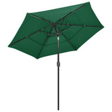 Vidaxl Parasol 3-layer with aluminum pole 2.5 m green