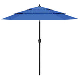 Vidaxl Parasol 3-lags med aluminiumstang 2,5 M Azure Blue