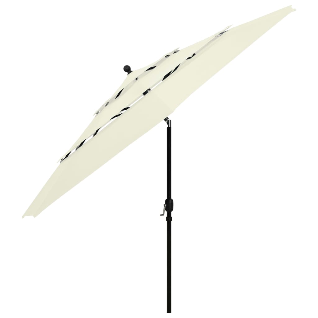 Vidaxl Parasol 3-sloj z aluminijastim drogom 3,5 m peščeno obarvano