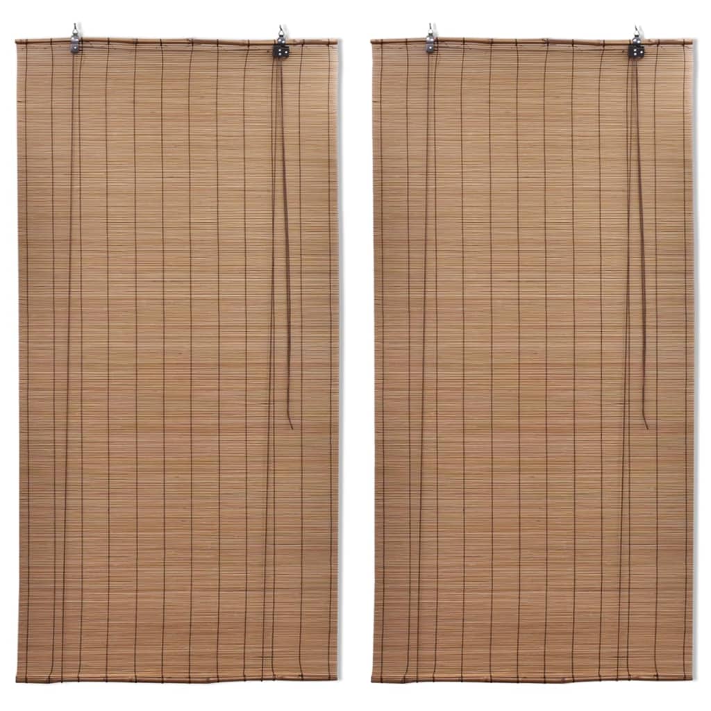 VidaXL Roller Blinds 2 pcs 150x220 cm bamboo brown