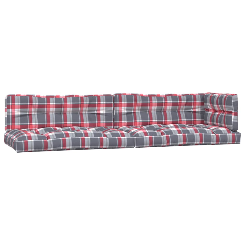 Coussins de palette vidaxl 5 stedcase motif tissu rouge