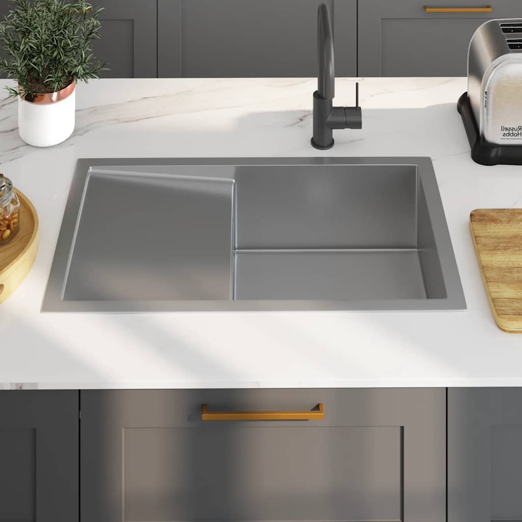 Vidaxl Sink Håndlaget rustfritt stål