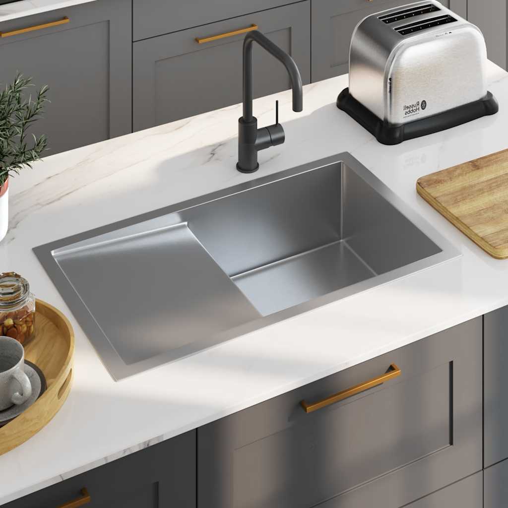 Vidaxl Sink Håndlaget rustfritt stål