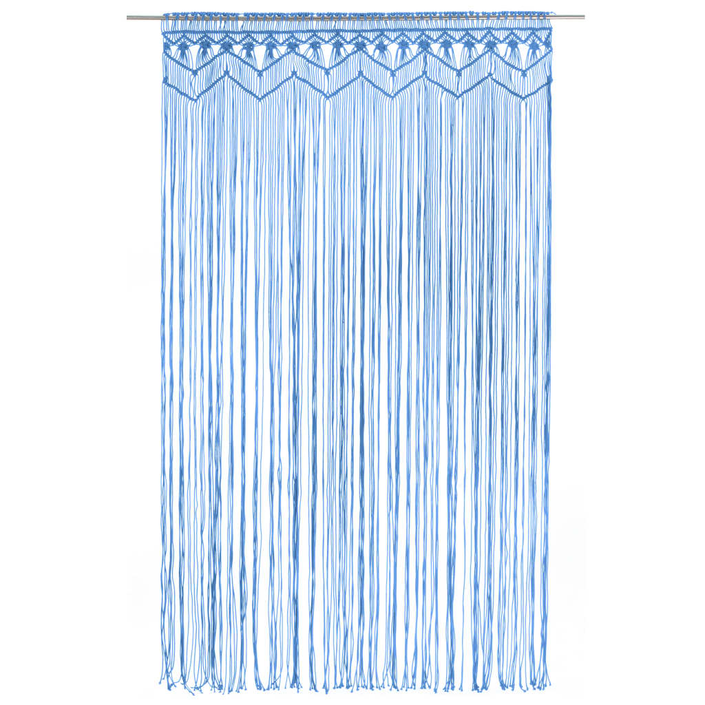 Vidaxl Curtain Macramé 140x240 cm Algodón azul
