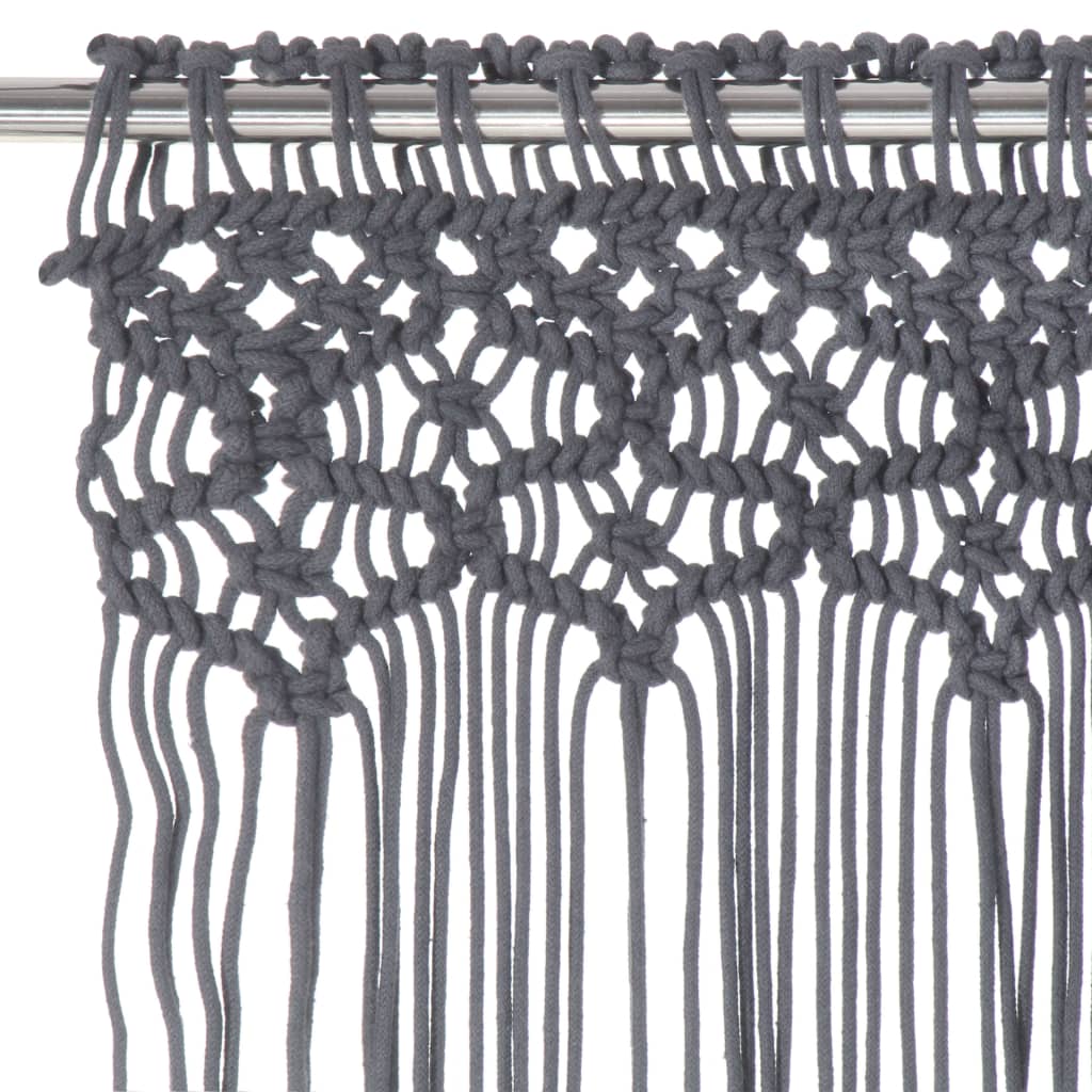 BIDAXL -gardin Macramé 140x240 cm bomullsantracit