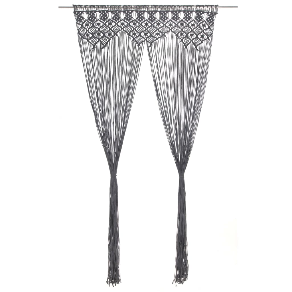 Vidaxl Curtain Macramé 140x240 cm bomuldsanthracit