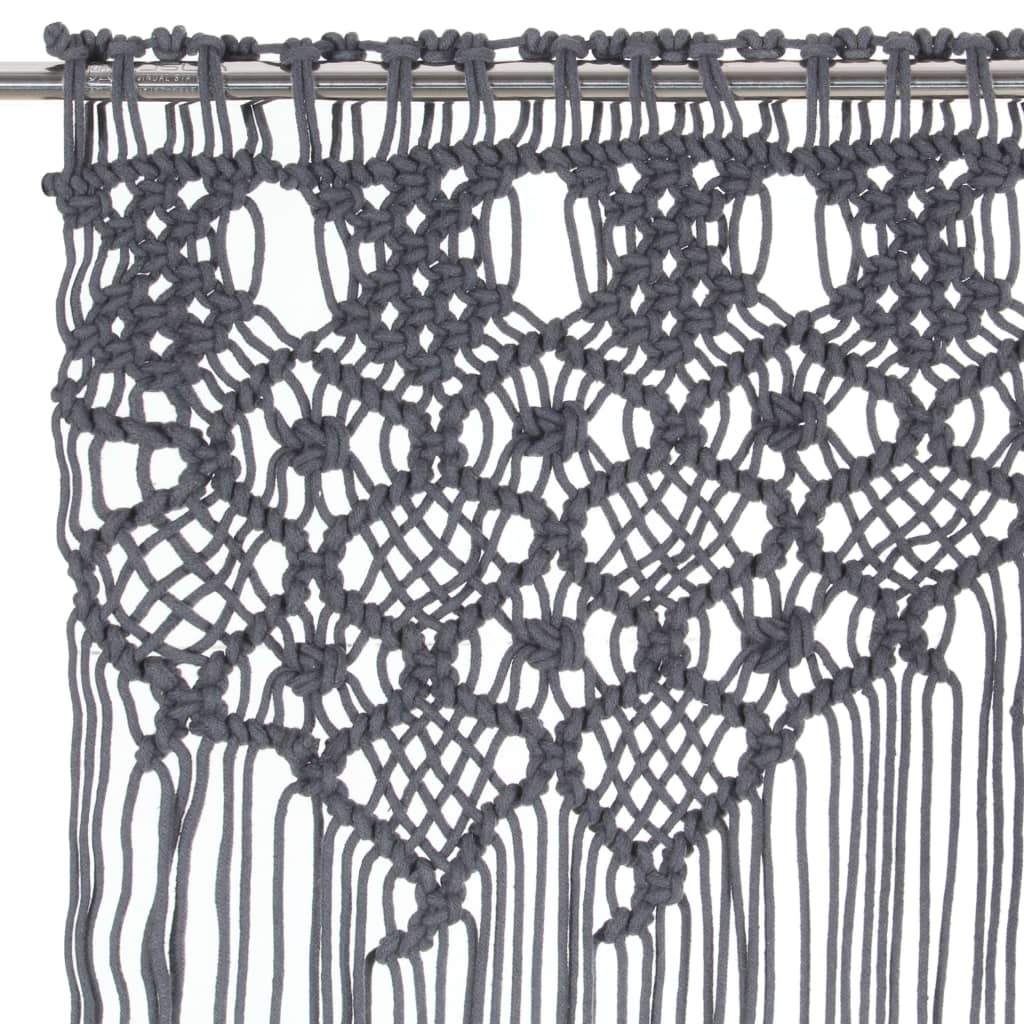Vidaxl Curtain Macramé 140x240 cm bomuldsanthracit