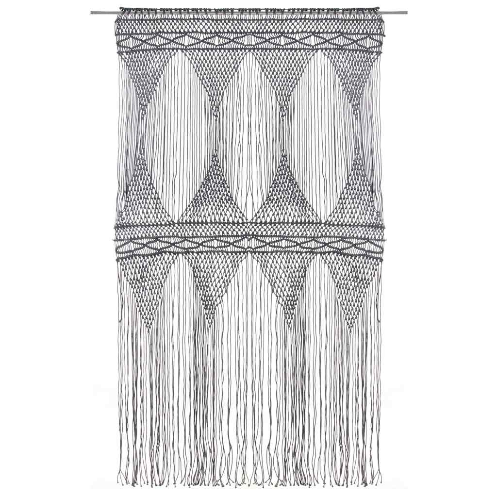 Vidaxl Curtain Macramé 140x240 cm Cotton Anthracite