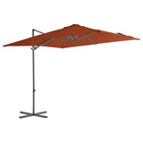 Vidaxl Plavajoči parazol z jeklenim drogom 250x250 cm terakota -obarvana