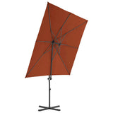 Vidaxl Plavajoči parazol z jeklenim drogom 250x250 cm terakota -obarvana
