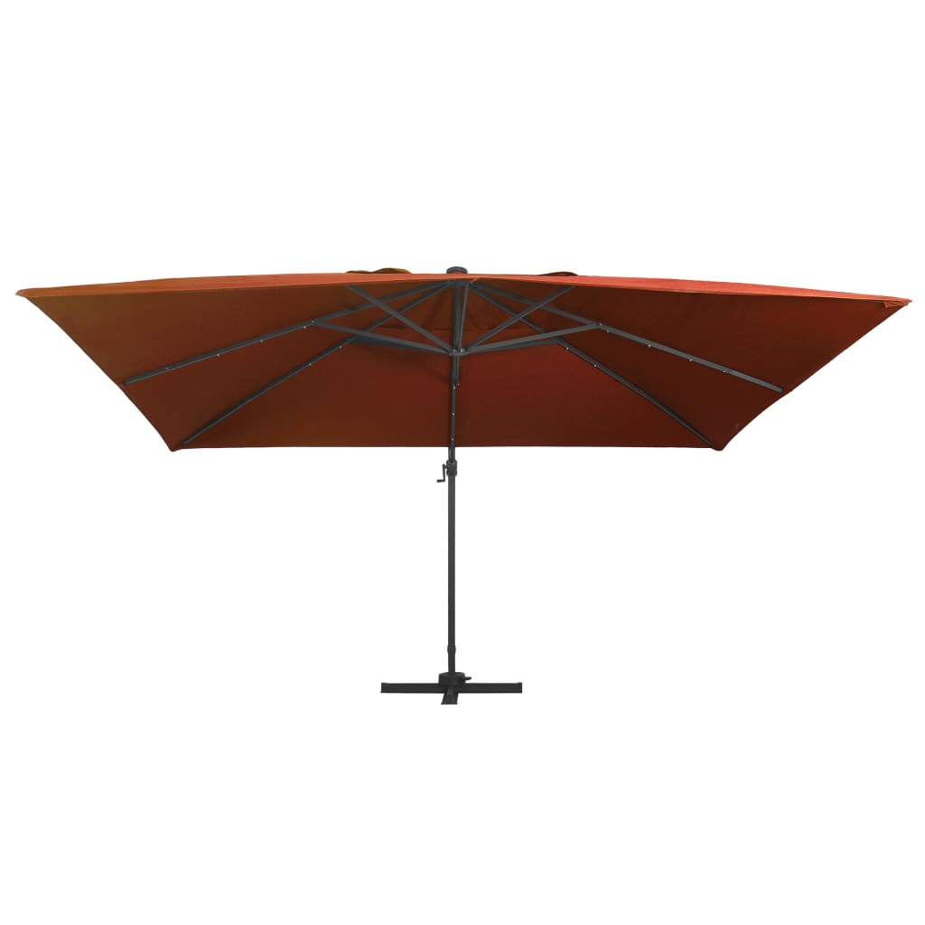 Vidaxl Floating parasol with LED lighting 400x300 cm terracotta-colored