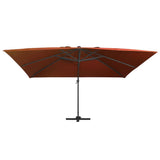 Vidaxl Floating parasol with LED lighting 400x300 cm terracotta-colored