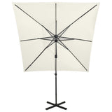 Vidaxl schwëmmt Paragolsol mat Pole a LED LED LEDGE 250 CM SICK-faarweg