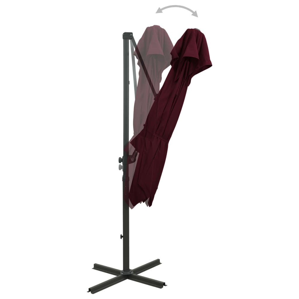 Vidaxl Plavajoči parazol z dvojno streho 250x250 cm Burgund Red