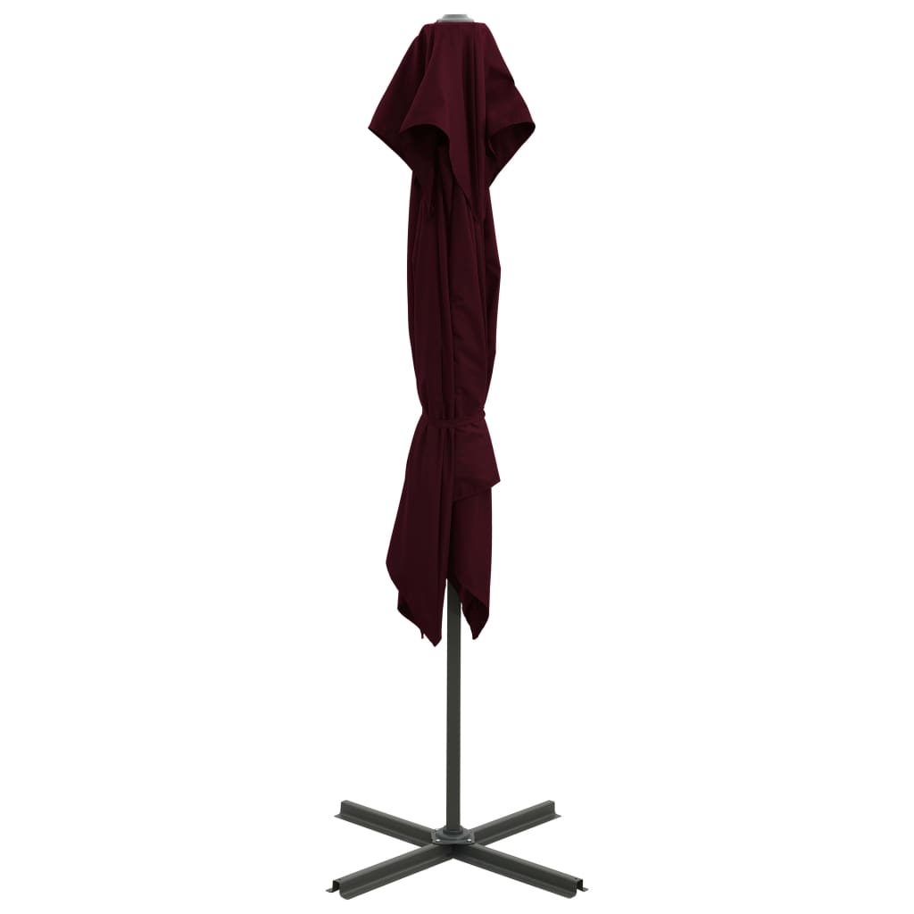 Vidaxl Plavajoči parazol z dvojno streho 250x250 cm Burgund Red