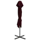 Vidaxl Plavajoči parazol z dvojno streho 250x250 cm Burgund Red
