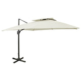 Vidaxl Floating parasol with double roof 300x300 cm sand -colored