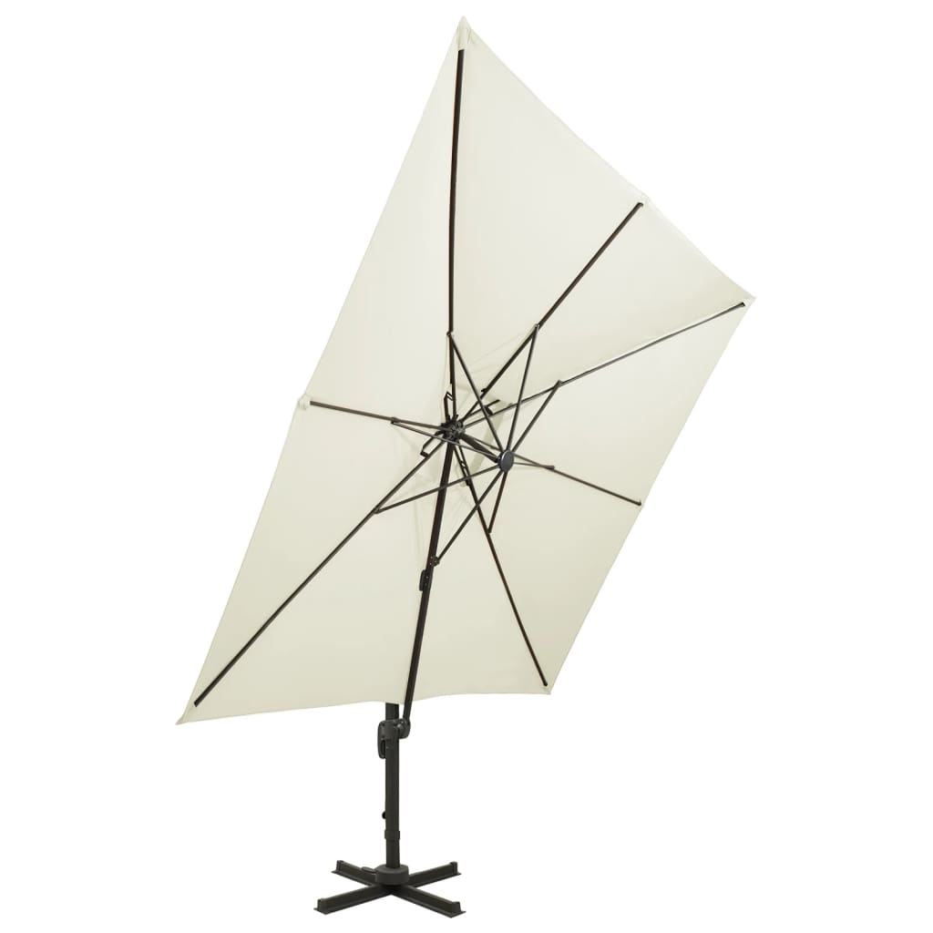 Vidaxl Floating parasol with double roof 300x300 cm sand -colored