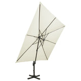 Vidaxl Floating parasol with double roof 300x300 cm sand -colored