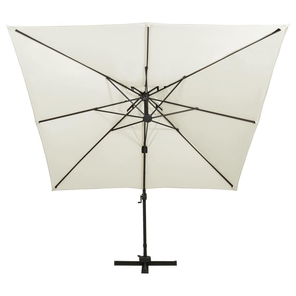 Vidaxl Floating parasol with double roof 300x300 cm sand -colored