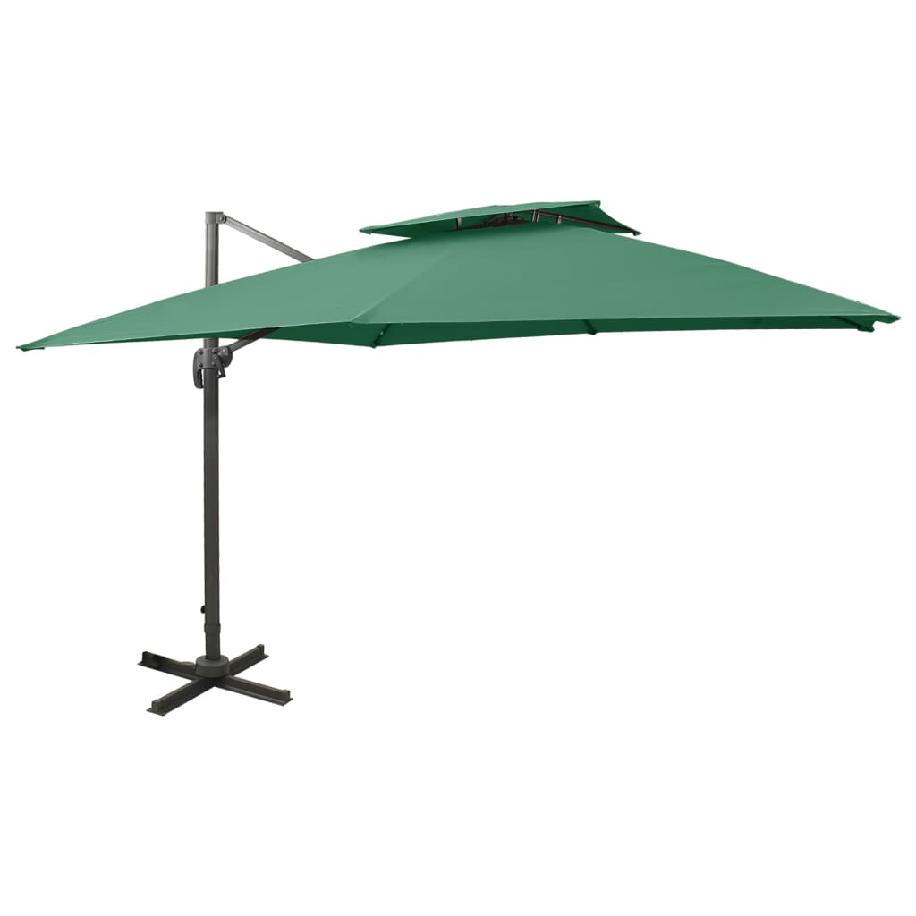 Vidaxl -schwimmendes Parasol mit Doppeldach 300x300 cm Grün