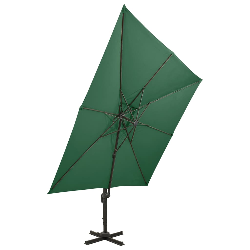 Vidaxl -schwimmendes Parasol mit Doppeldach 300x300 cm Grün