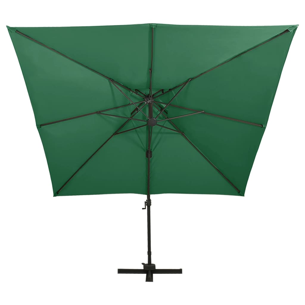 Vidaxl -schwimmendes Parasol mit Doppeldach 300x300 cm Grün