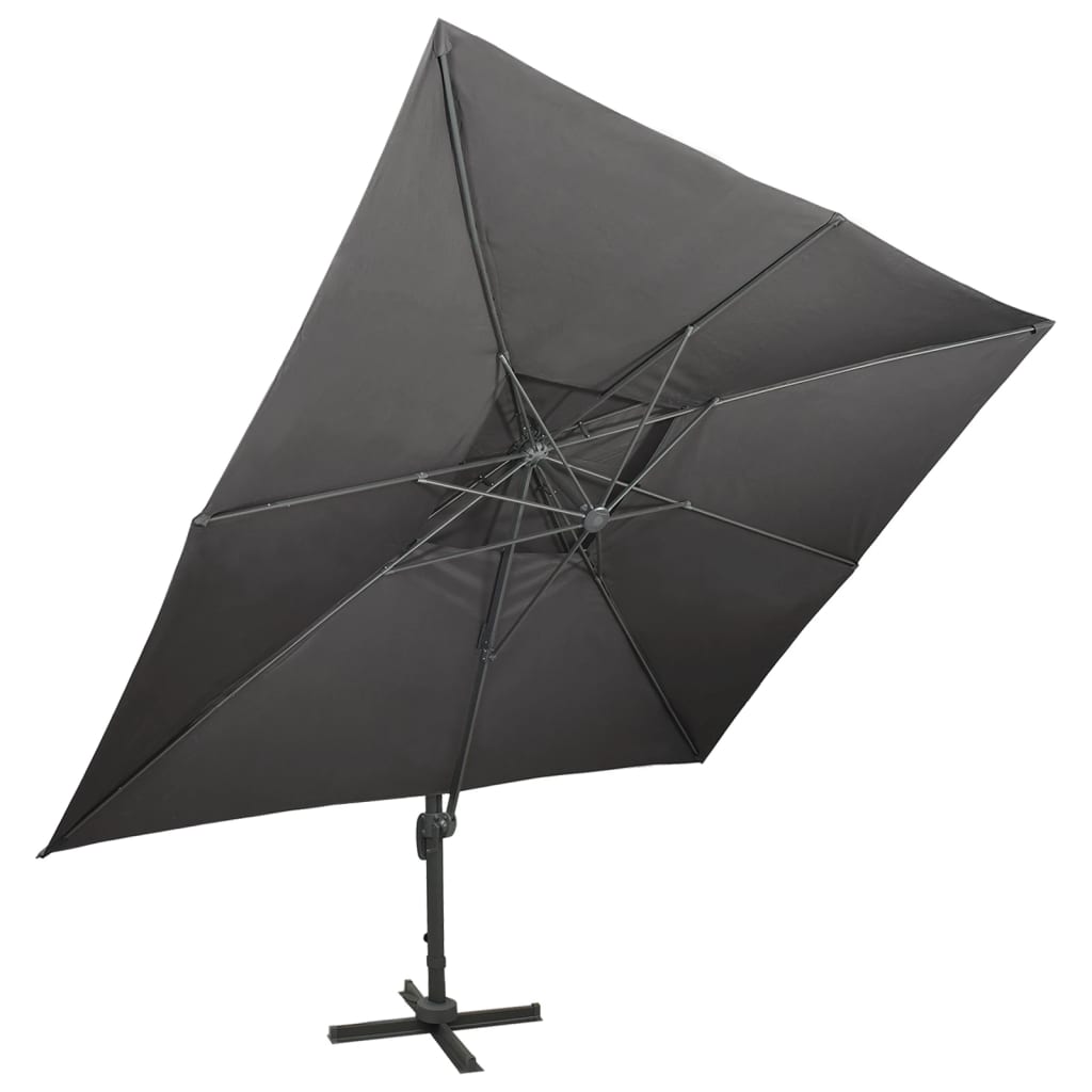 Vidaxl Floating Parasol con antracite a doppio tetto 400x300 cm