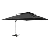 Vidaxl Floating parasol with double roof 400x300 cm Black